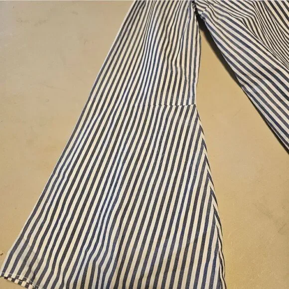 Madewell long sleeve blouse Women's small blue/ white strip Pre-owned - Picture 5 of 6